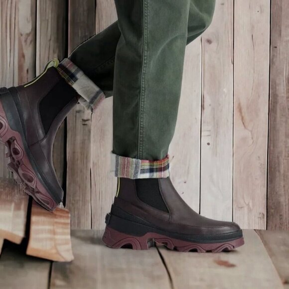 New SOREL Women's Brex Chelsea Waterproof Boot Size 9 Cinder Leather NL4302-203 - Picture 3 of 13